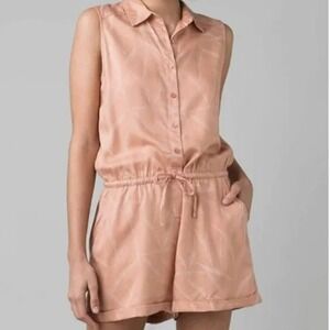 Prana‎ Weekend Escape Sleeveless Tencel Romper Size L Summer Beach Playful BBQ